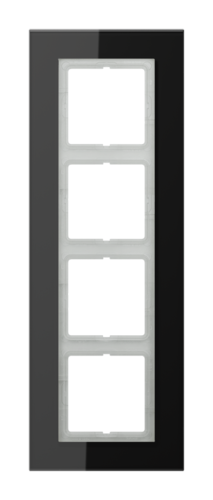 Рамка 4 поста JUNG LS PLUS, черное стекло