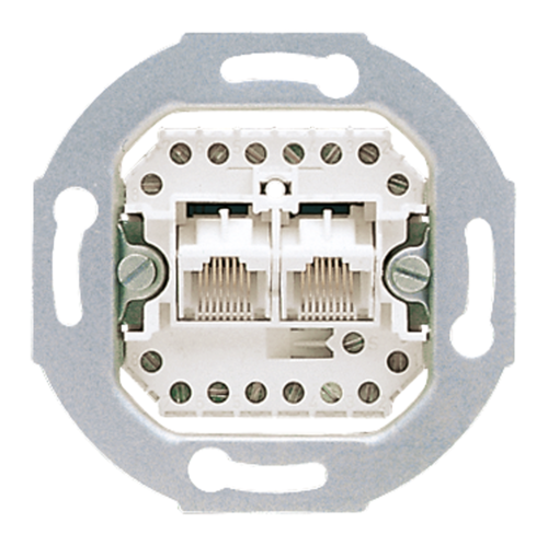 JUNG Мех Розетка ТЛФ 2-ая наклонная, категория 3 (выходы раздельные)